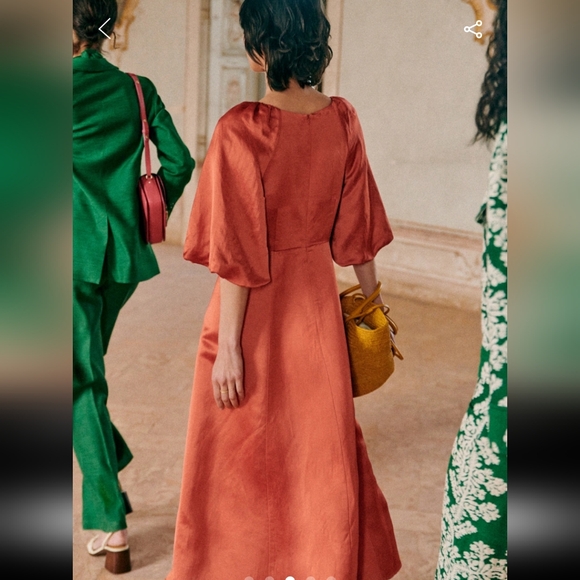 Sezane Alma Long Dress in Terracotta - Picture 3 of 6